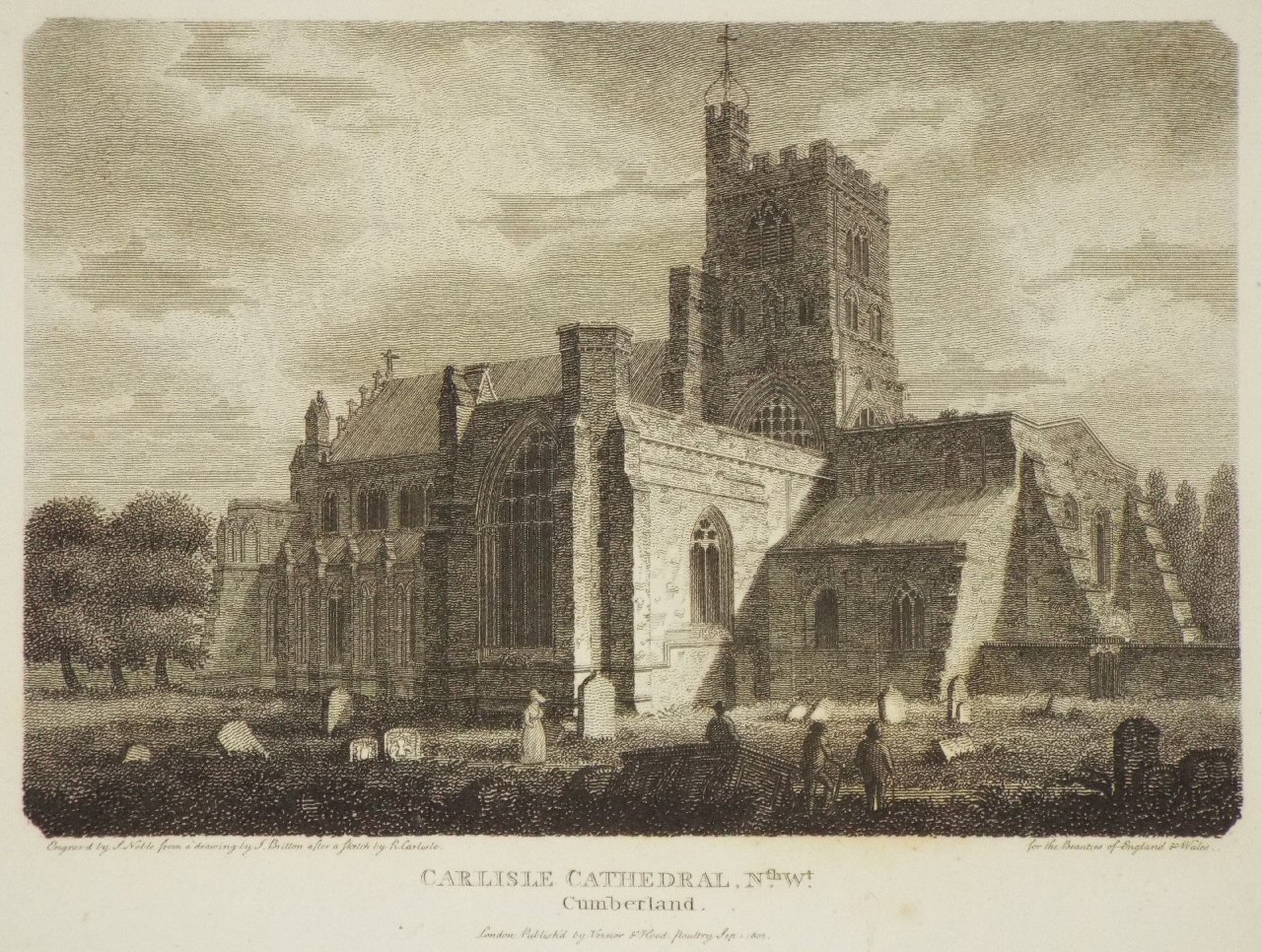 Print - Carlisle Cathedral. Nth. Wt. Cumberland. - Noble